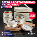 SET X4 PORTACOMIDAS Y LONCHERA TÉRMICA