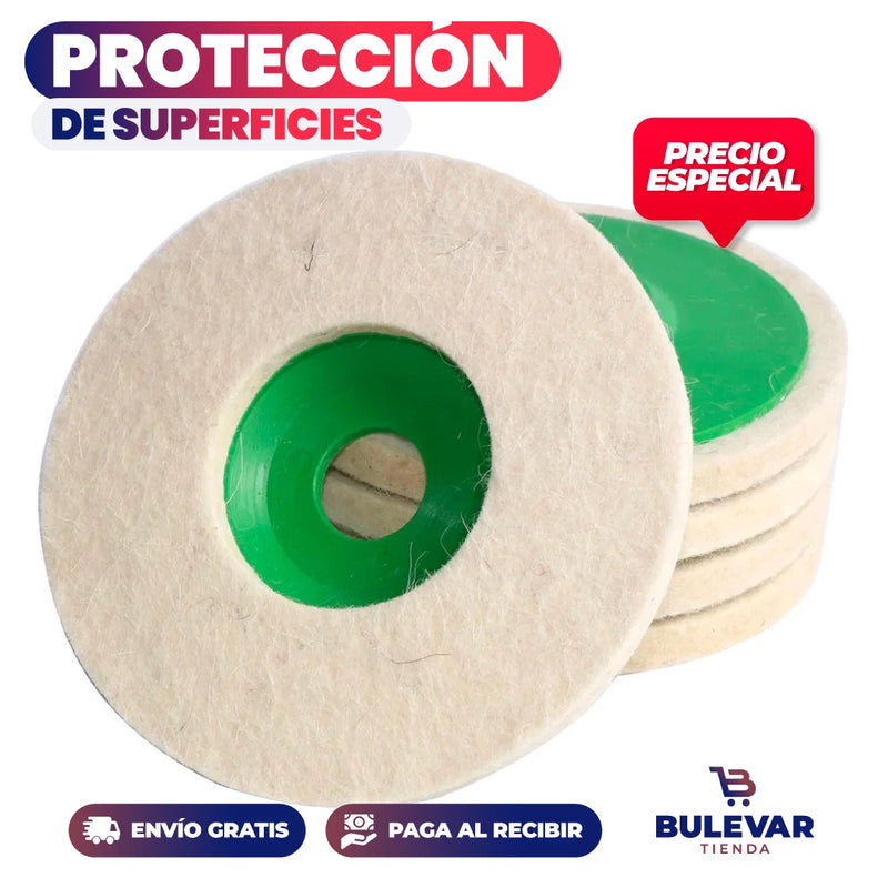 SET DE 10 DISCOS PULIDORES DE LANA